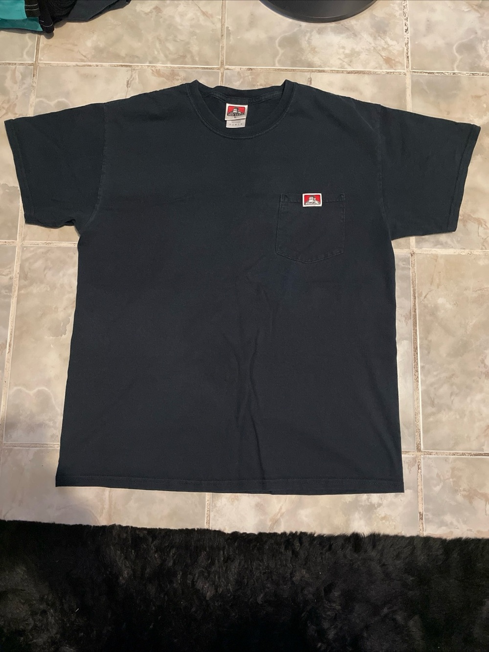 Vintage Ben Davis Pocket T-Shirt Black SZ L Workwear USA Tee